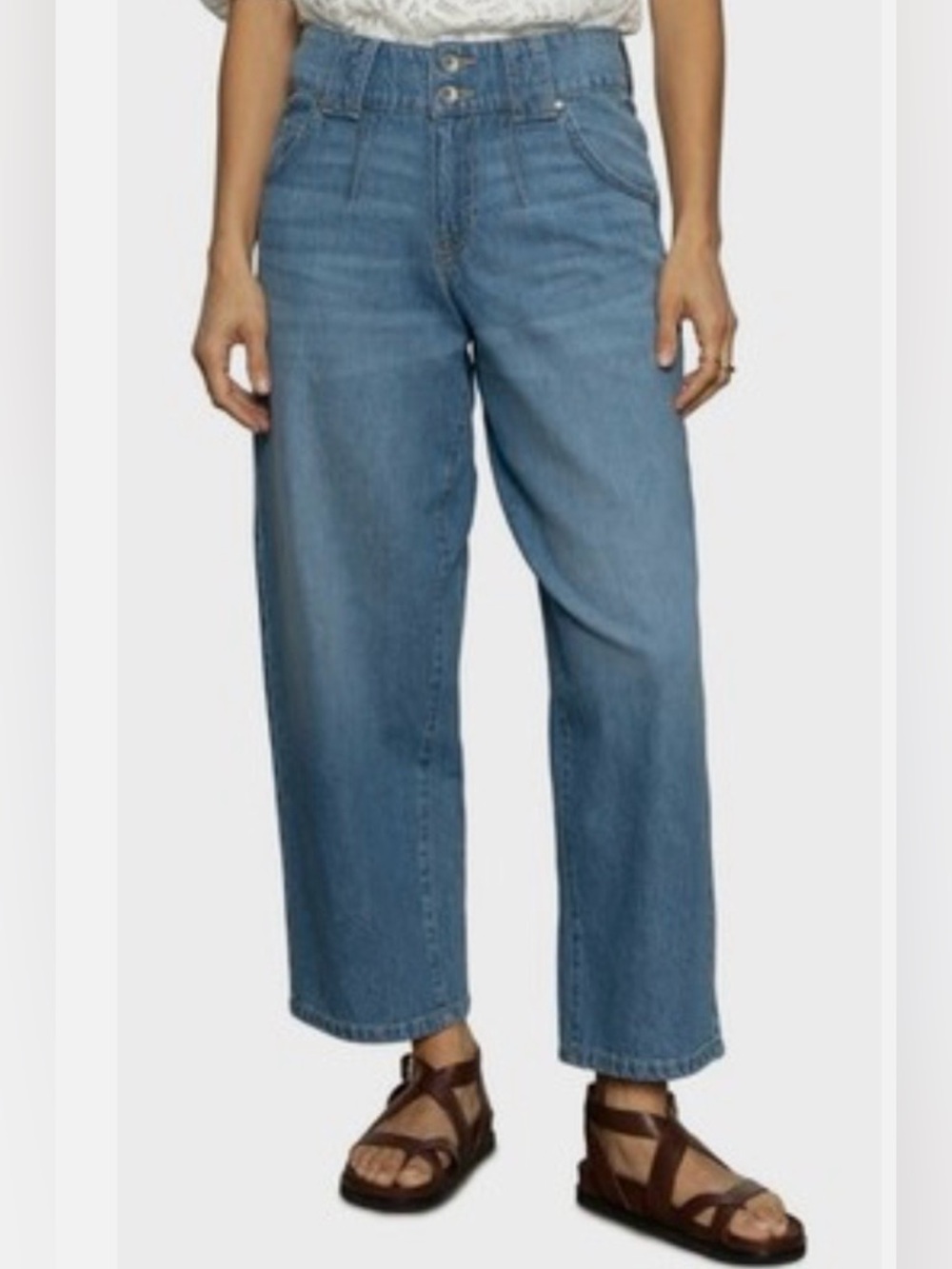 Sanctuary Side Car Semi High Rise Barrel Jeans in Line Dance color - Size 29